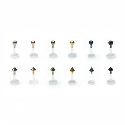 Per Labbra Monroe Naso Bottone Bioflex Ptfe Bioplastica a Spinta - Acciaio Sfere - Immagine 1 di 4