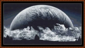 MOON LANDING ~~ counted cross stitch pattern - Picture 1 of 3