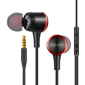Earphone Headset with Built-in Microphone 3.5mm In-ear Wired Headphone E3P Black