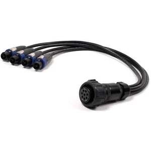 Speakons PA Con 8 polos hembra a 4 hembra. Cable de altavoz Van Damme serie negra - Imagen 1 de 1