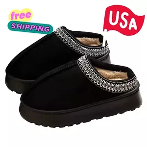 Women Suede Winter Slippers, Warm Fleece Slip-On Shoes, Cozy Anti-Skid Mules - Picture 1 of 9