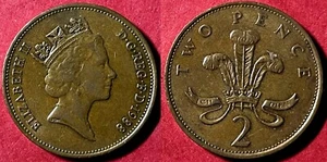 Great Britain 1988 2 Pence - Elizabeth II KM-936 Bronze aUNC #12 - Picture 1 of 1