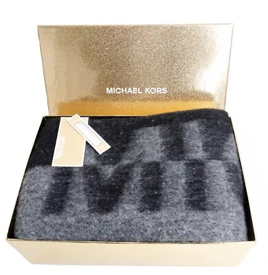 Michael Kors Schal Geschenkbox Schwarz, Grau Logo Neu