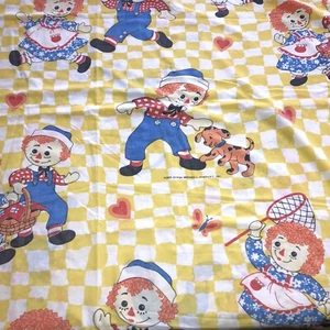 Vintage JCPenney Raggedy Ann & Andy Twin Flat Sheet & Pillowcase Bobbs Merrill  - Picture 1 of 12