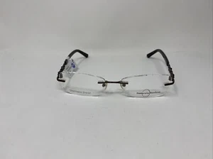 NATURALLY RIMLESS EYEWEAR NR351 BROWN BLACK 51/17/135 EYEGLASSES !K19 - Picture 1 of 8
