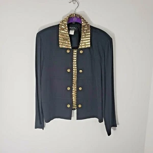 David Rose Damengröße 12 Vintage schwarz gold zweireihig abnehmbare Vorderseite - Bild 1 von 7