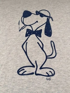 HUF Herren Grafik T-Shirt groß Cartoon Hund stumpf grau kurzärmelig - Bild 1 von 9