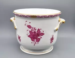 Herend Porzellan Übertopf Cachepot, Apponyi purpur indische Blütenmalerei, groß - Bild 1 von 9