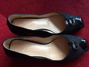 Nando Muzi suede and patent leather black pumps 1.5in heel size 37  - Picture 1 of 6