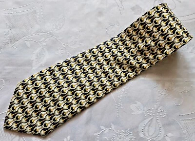 GENTS 复古 正品 LOUIS FERAUD EQUESTRIAN 艺术丝绸 男式 领带 — 第 1/4 张图片