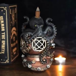 Kraken on Diver's Helmet Backflow Incense Burner - Picture 1 of 1
