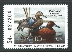 ID1, 1987 Idaho Duck Stamp, 5,50 $ Cinnamon Teal - Bild 1 von 1