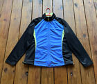 Coldwater Creek women's L black, blue, green stripe zip track workout jacket