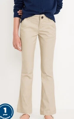 Old Navy Kid Girls Twill School Uniform Bootcut Pants Khaki Size 18 $25 - Image 1 of 4