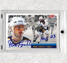 Pierre Turgeon Buffalo Sabers 1991 Score #416 Autographed Card
