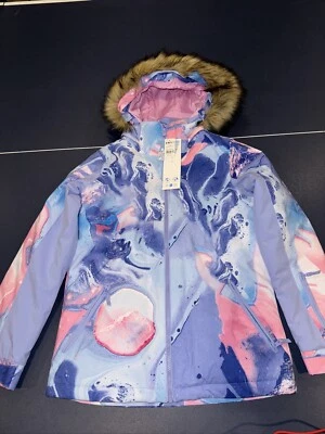 NWT Roxy American Pie Print Jacket Coat Azure Blue Landscape Girls Size XXL 16 - Image 1 of 4