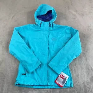 Helly Hansen Seven J Rain Jacket Women Small Blue Tech DWR Lined Full Zip NWT - Picture 1 of 13
