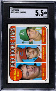 1969 Topps #597 Bobby Floyd/Larry Burchart/Rollie Fingers SGC 5.5 RC Rookie A.L.