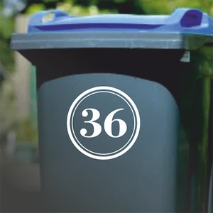 Custom Wheelie Bin Stickers Circle | Set of 1/3/4 | Waterproof Vinyl Decal - Picture 1 of 21