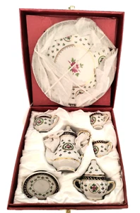 Juego de té miniatura vintage nuevo sin etiquetas Ace Gift Collection porcelana multicolor #T3069 - Imagen 1 de 18