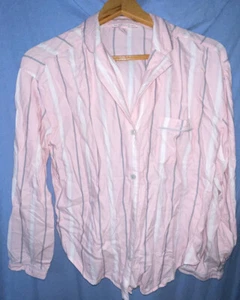 Victoria’s Secret Silky Pink Striped Sleep Pajama Lounge top “Dream” Small Low $ - Picture 1 of 12