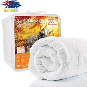 Australian Merino Wool Quilt 500GSM Queen Size Doona Duvet Warm 210x210cm - Picture 1 of 12