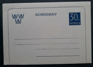Undated Sweden 30Ore Stamped Postcard Unused - Picture 1 of 4