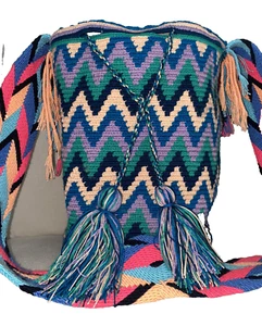 Wayuu Colombian Mochila Authentic   Handmad Cross Body Bag Finest Large - Picture 1 of 3