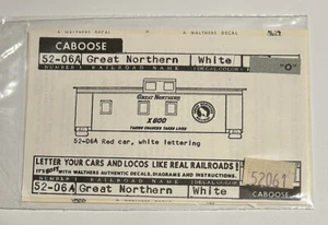 WALTHERS O SCALE DECAL-GREAT NORTHERN/GN CABOOSE-RED w/WHT & RED LET #936-52-06A - Picture 1 of 2