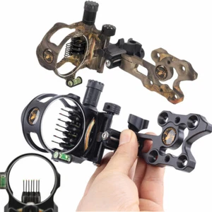 Archery 7 Pin Compound Bow Sight Micro 0.019 Optical Fiber Adjustable Shooting - Picture 1 of 14