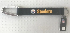 Pittsburgh Steelers Carabiner Lanyard Keychain Key Ring NFL NWT Free US Shipping - Picture 1 of 4