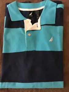 Nuevo con etiquetas Nautica Niños Turquesa/Azul Marino Algodón Camisa XL 18/20 Velero AFILADA - Imagen 1 de 12