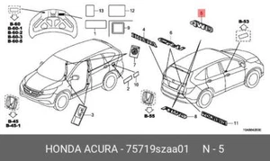Original OE Emblem Typenschild Kunststoff 75719SZAA01 für Honda 75719-SZAA01 - Bild 1 von 1