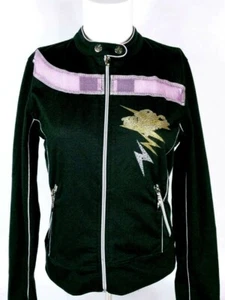 Metta Femme Girl's Jacket Size L Dance Studio Sparkly Glittered Black Zip Up - Picture 1 of 4