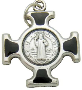 MRT St Benedict Medal Cross Pendant Protector Small Metal Pendant Gift 3/4" - Picture 1 of 1