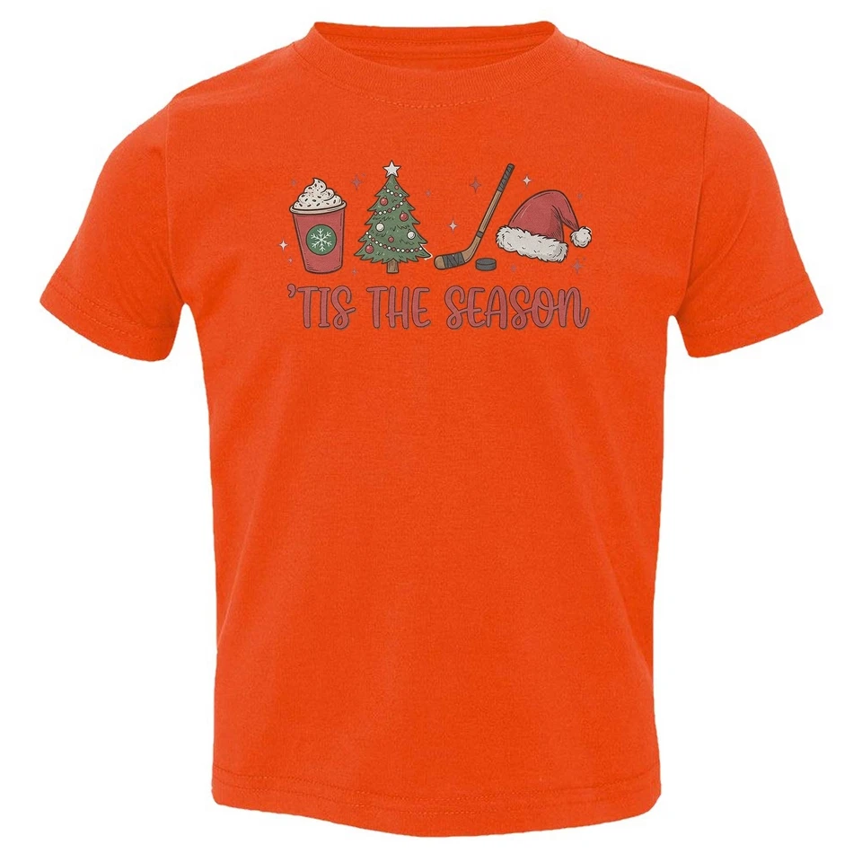 Camiseta infantil Tis The Season Christmas Holiday Spirit – fãs de hóquei - Imagem 1 de 1