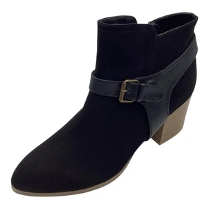Womens Ladies Black Faux Suede High Heel Winter Shoes Ankle Boots Size UK 8 New - Picture 1 of 8