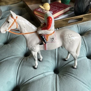 LOVELY BESWICK HORSE number 12 AND JOCKEY IN GREY No 1862 - Picture 1 of 7