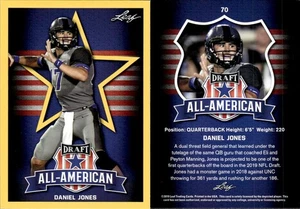 2019 Leaf Draft All-American Gold RC Daniel Jones #70 Duke/Indianapolis Colts - Picture 1 of 1