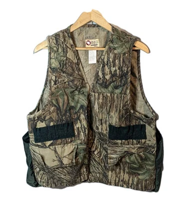 Vintage Sports Afield Hunting Vest Mens Large Green Camouflage Zip Up Hunt Camp - Image 1 of 4