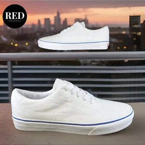 Vans Old Skool lässige Turnschuhe weiß Canvas zum Selbermachen Schachbrettmuster - Herrengröße 10 - Bild 1 von 16