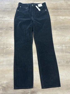 J. Crew Sz 27 Black Corduroy Vintage Slim Straight Style size 27 NWT 9" - Picture 1 of 10