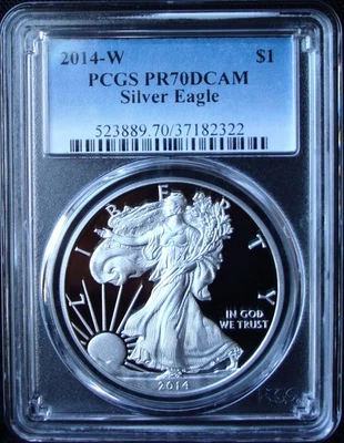 2014-W 1oz Silver American Eagle Dollar - PCGS PR 70 DCAM - Image 1 of 4