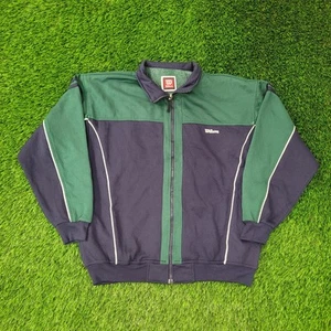 Vintage 90s Wilson Fleece Jacket Large 23x26 Baggy Green USA - Picture 1 of 15