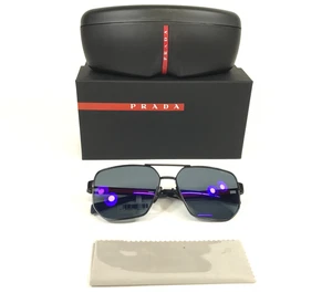 Prada Linea Rossa Sunglasses SPS51Z 1BO-70A Matte Black Dark Blue Mirror Violet - Picture 1 of 14