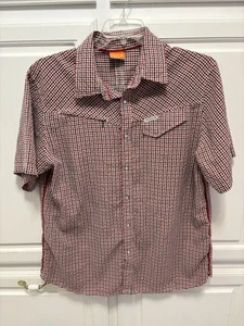Merrell Red Checked Shirt Sleeve Snap Front Shirt Men’s Size XL - Picture 1 of 6