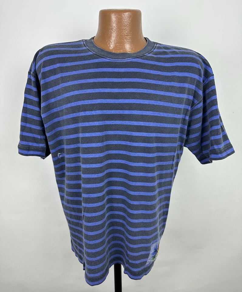 Camiseta Vintage Años 90 ESPRIT Rayas Unisex Grande Azul Marino Floral Logo Náutica Foto 1 de 4