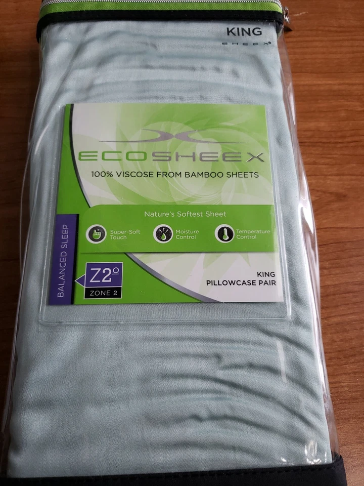 SHEEX Ecosheex Zone 2 Bamboo Pillowcases King Seafoam Green 0303a