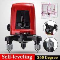 AK435 360 Degree Self-leveling Cross Laser Level 2 Line 1 Point + Package Bag