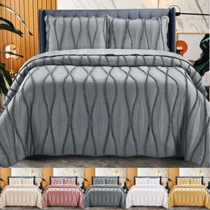 Quilted Bedspread Throw Embossed Bedding Set Single Double King Size Bed Set - Picture 1 of 52